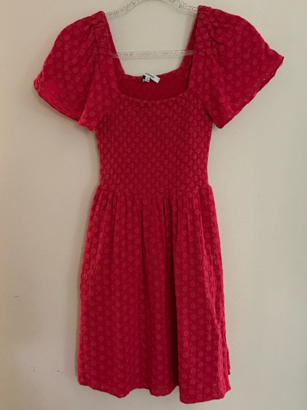 Madewell Eyelet Lucie Smocked Mini Dress - Picture 2 of 3